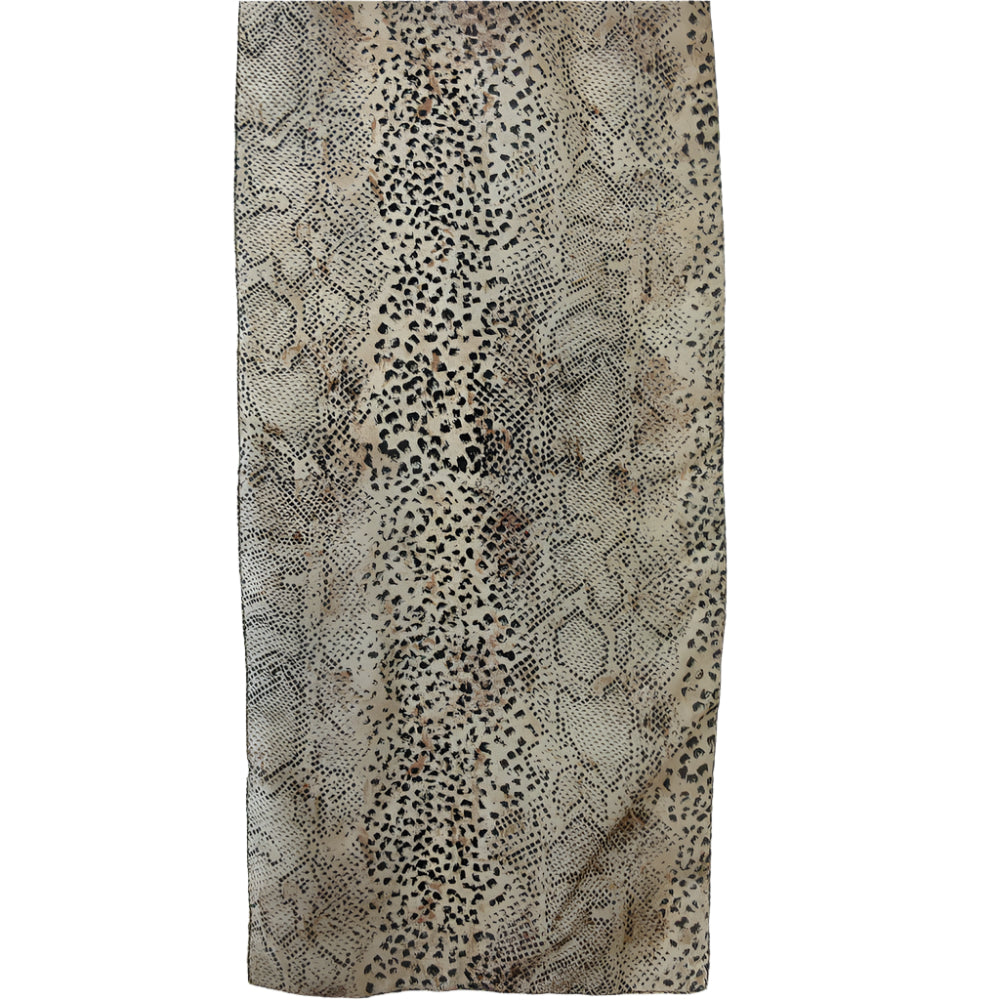 Lightweight Mod Animal Print Silk Scarf - Long - 5519