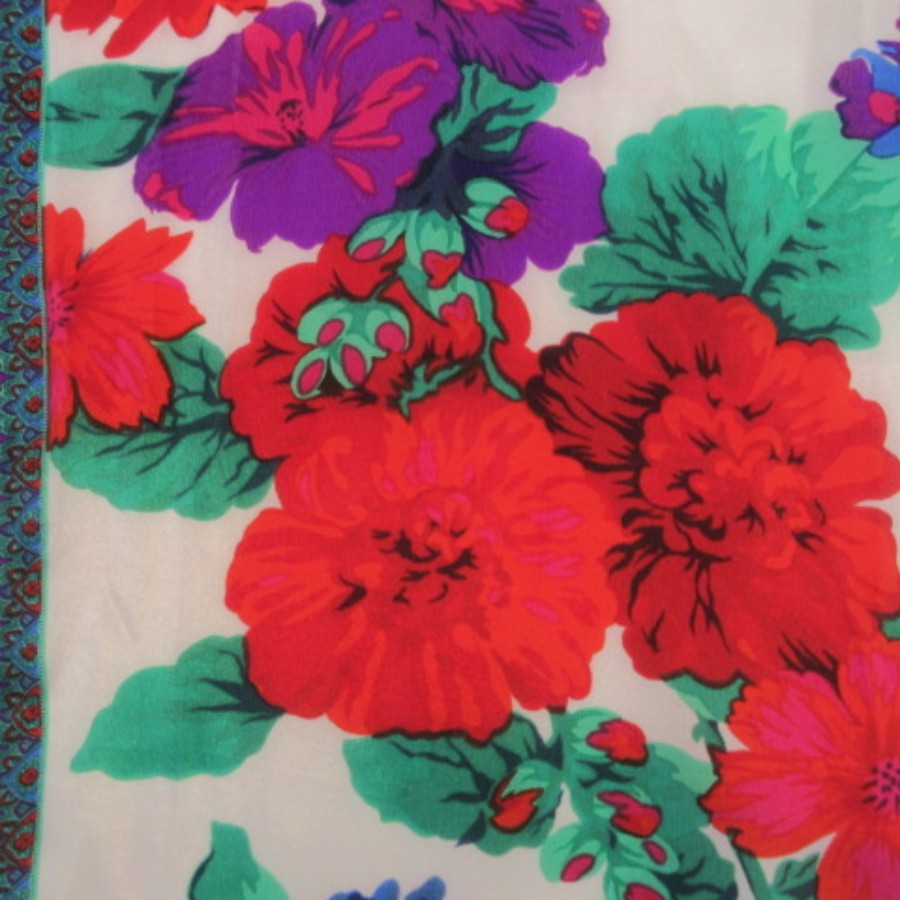 LIZ CLAIBORNE Silk Scarf - Floral - 10" x 51" Long - 5339