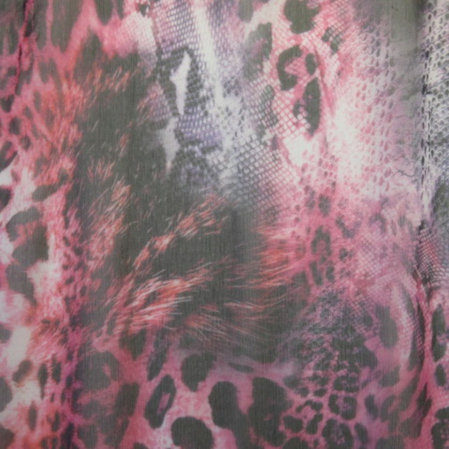Steve Madden Animal Print Silk Scarf - Long - 5340