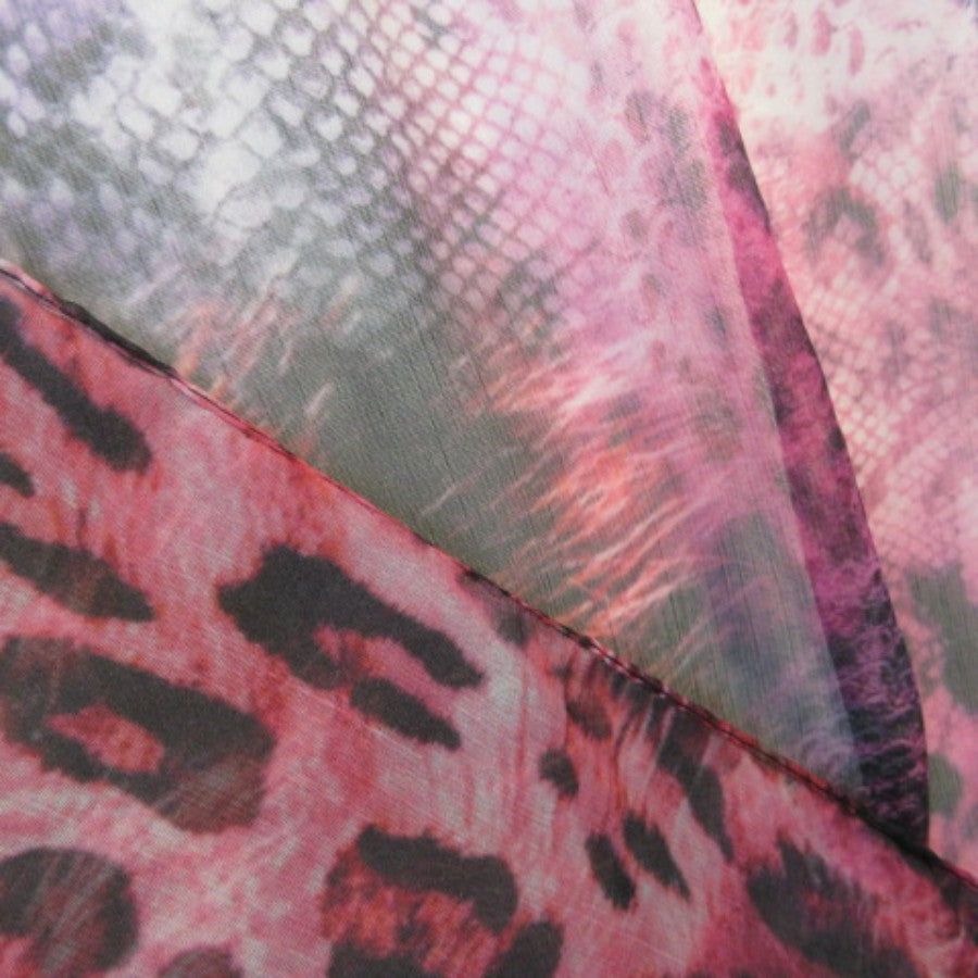Steve Madden Animal Print Silk Scarf - Long - 5340