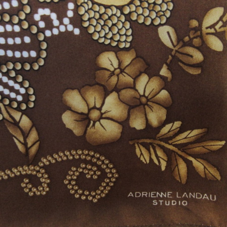 Adrienne Landau Animal Print Floral Silk Scarf - Long - 5342