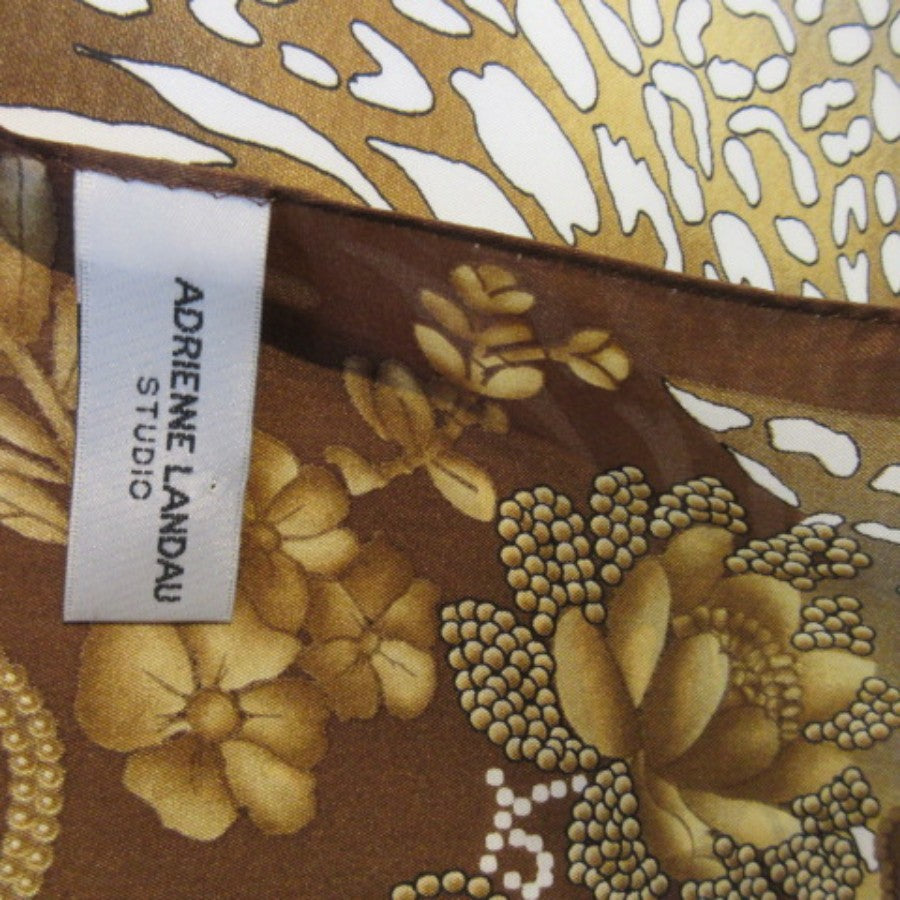 Adrienne Landau Animal Print Floral Silk Scarf - Long - 5342