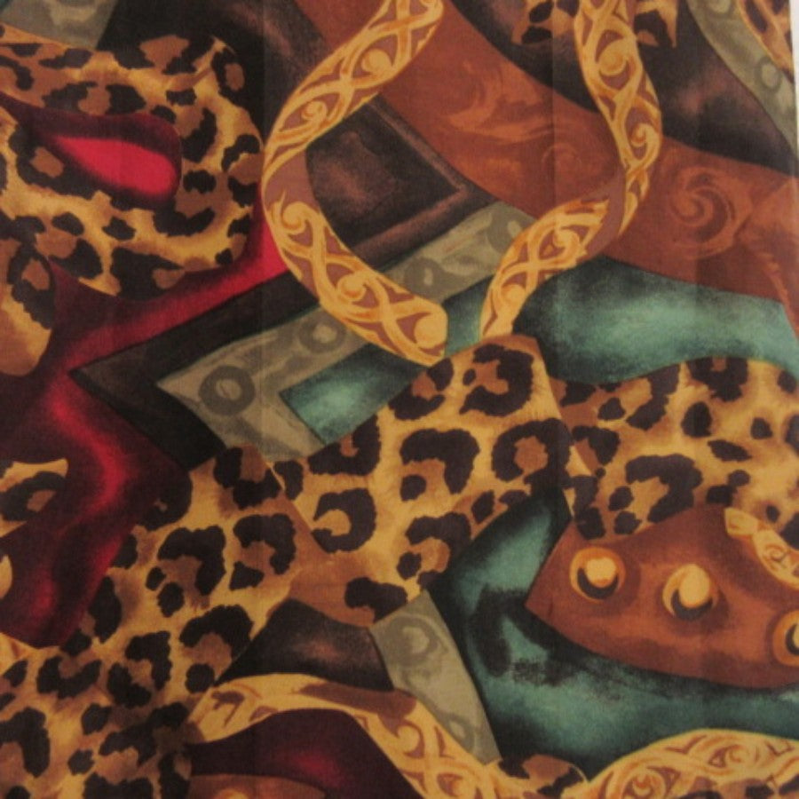 Animal Print Jewelry Design Silk Scarf - Long - 5343