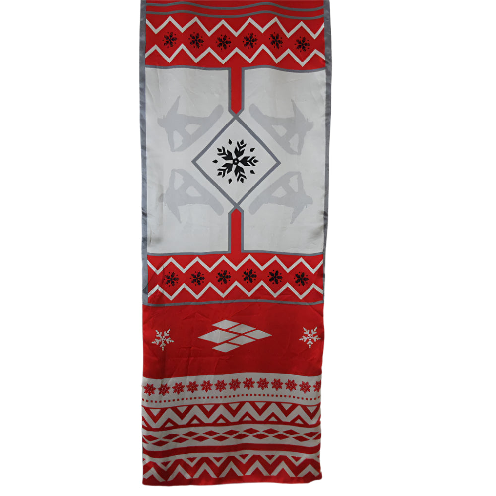 Winter Sports Reversible Silk Scarf - Long - 5523
