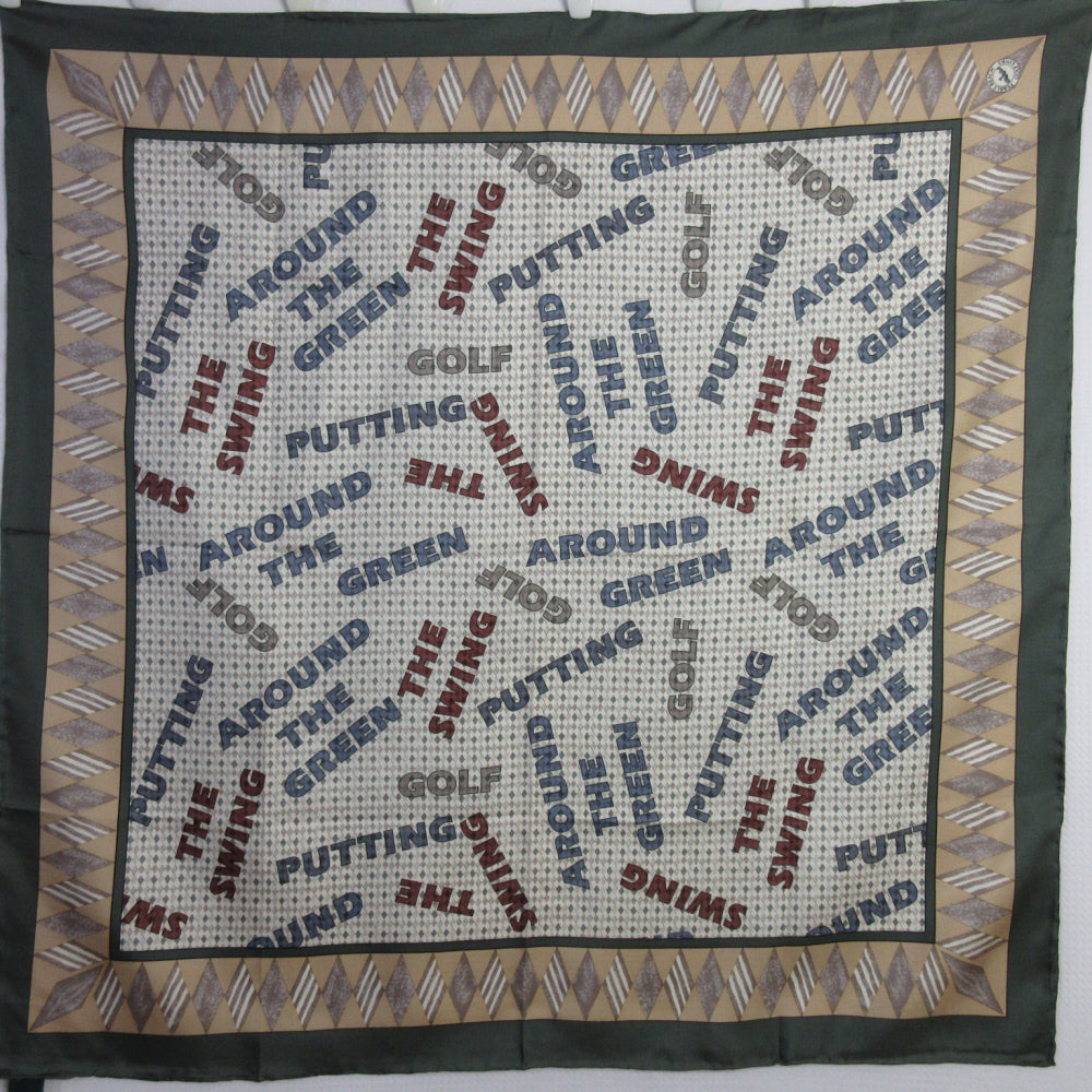 Pebble Beach Golf Theme Silk Scarf - Square - 5527