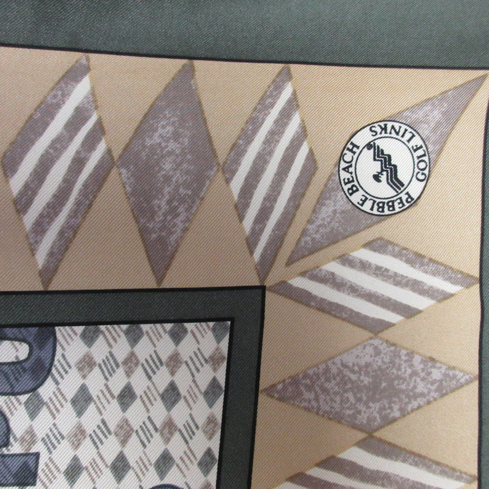Pebble Beach Golf Theme Silk Scarf - Square - 5527