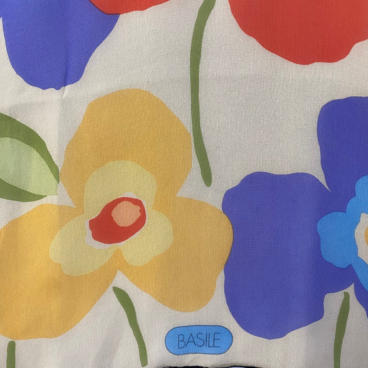 Basile Art Floral Silk Scarf - Long - 5054