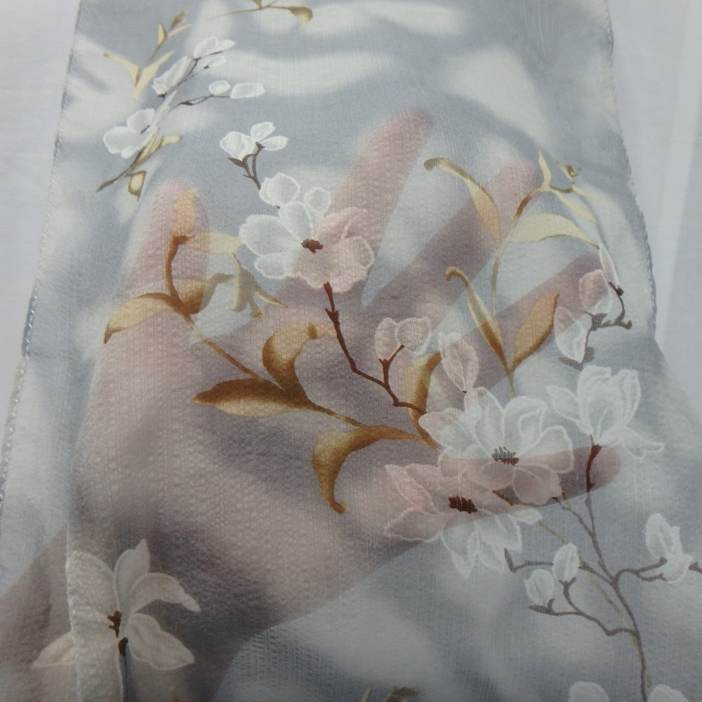 PERRY ELLIS Chiffon Flowers Scarf - Long Poly  - 5549