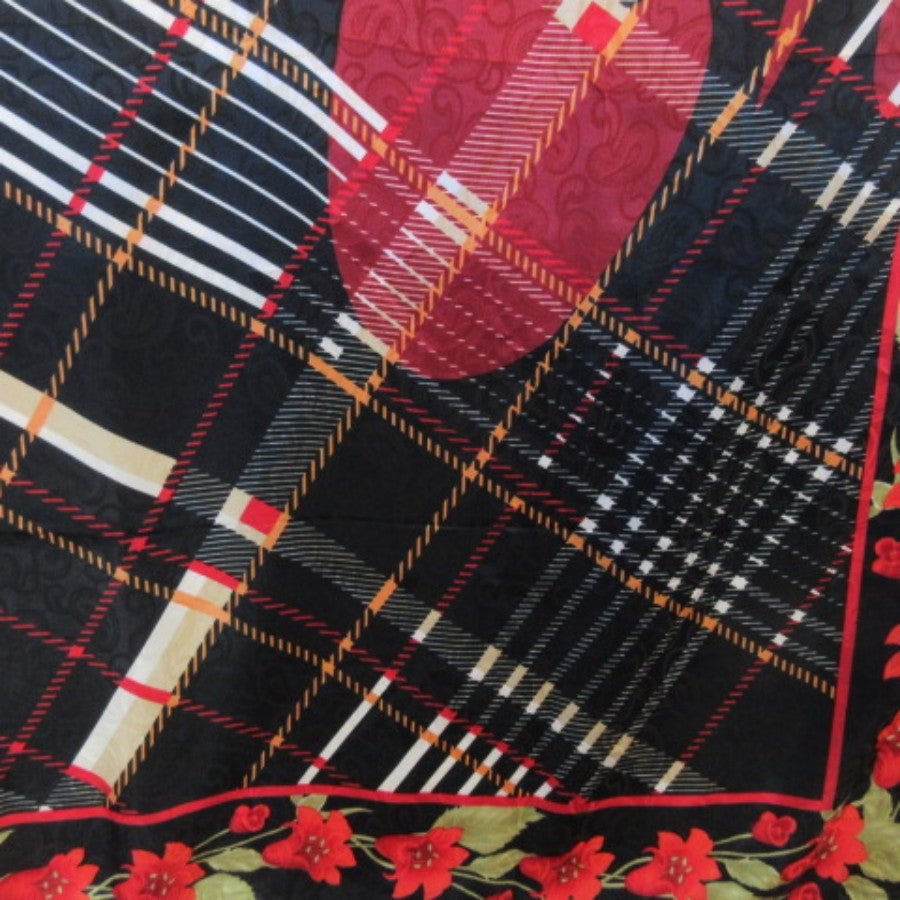 Orkide Floral Silk Scarf - Square - 5364