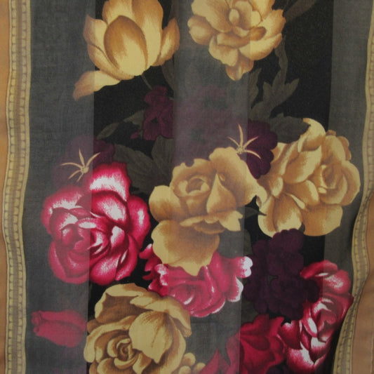 Crazy Horse Liz Claiborne Floral Scarf - Long - 5370