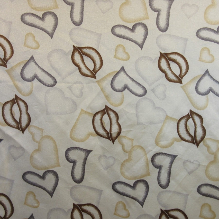 CEJON Hearts Lips Novelty Silk Scarf - 21" Square - 5372