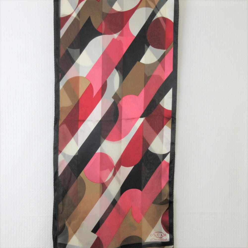 Oscar de la Renta Geometric Silk Scarf - Long - 5358