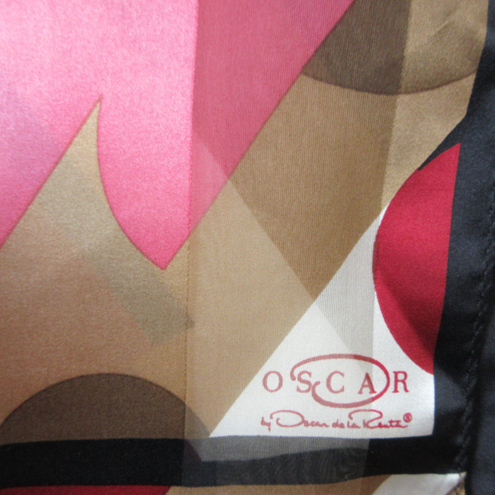 Oscar de la Renta Geometric Silk Scarf - Long - 5358