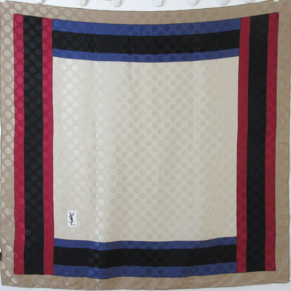 Vintage YVES SAINT LAURENT Silk Scarf - 35" Square - 5312