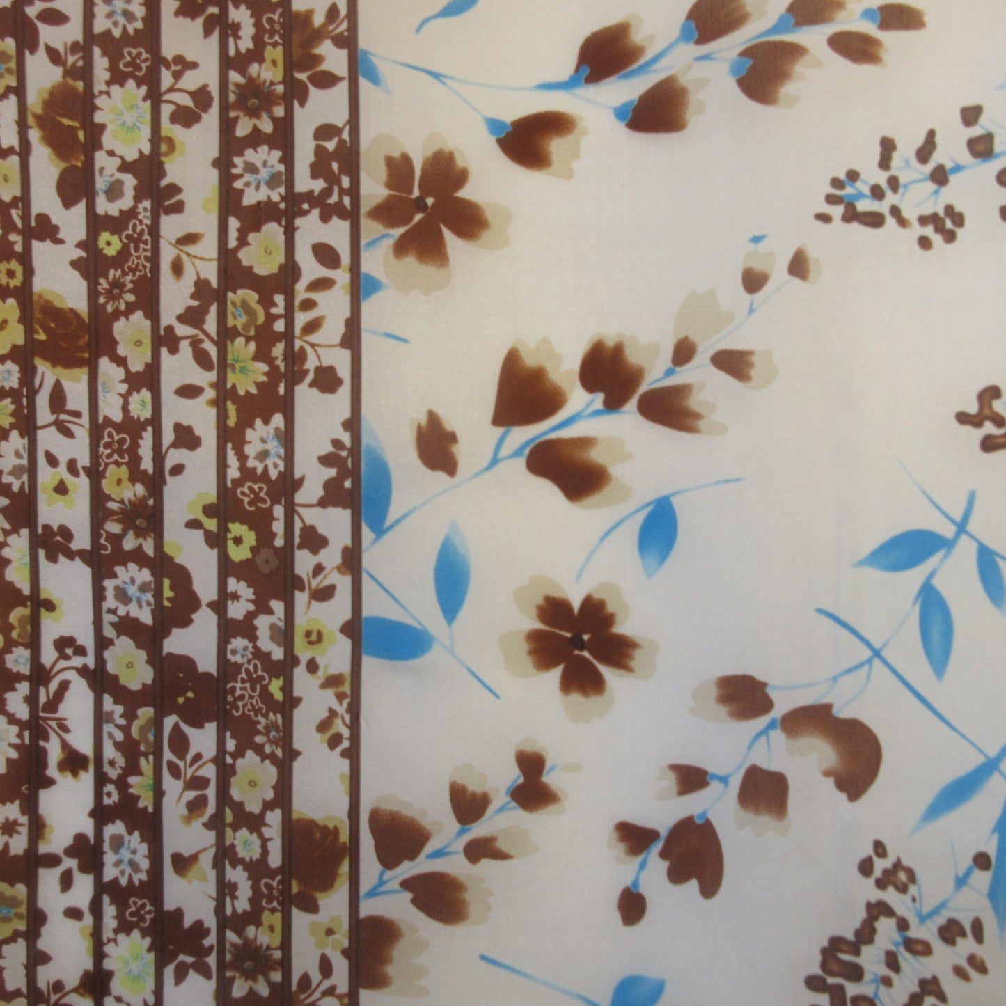 Floral Lightweight Silk Scarf - Long - 5381
