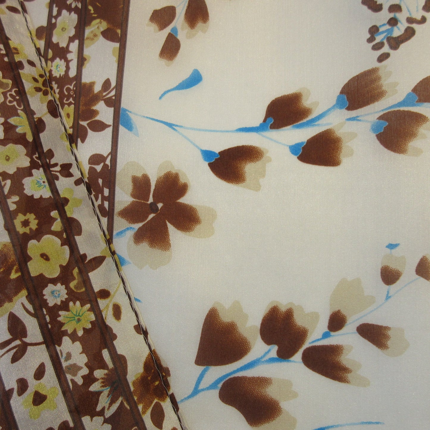 Floral Lightweight Silk Scarf - Long - 5381