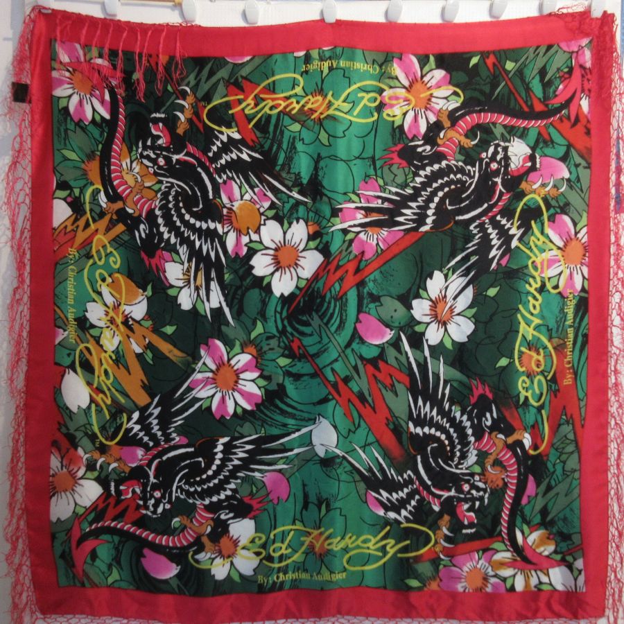 CHRISTIAN AUDIGIER Ed Hardy Silk Scarf - Square - 5303