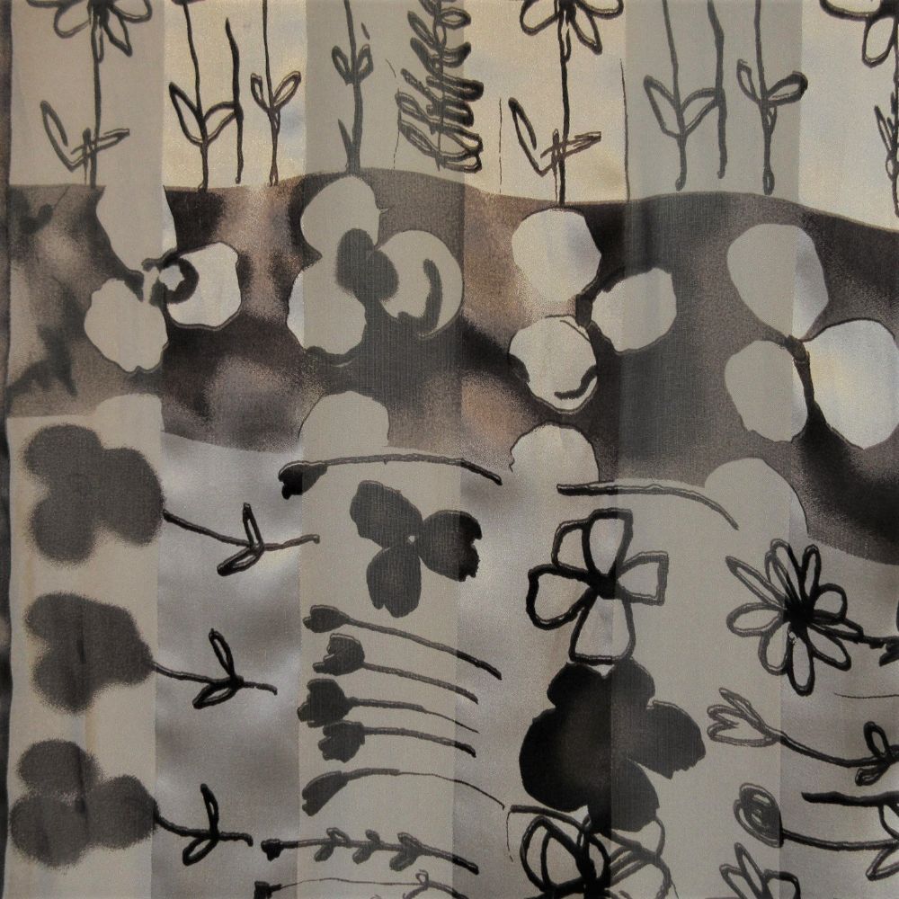 Bill Blass Designer Floral Silk Scarf - Long - 5391