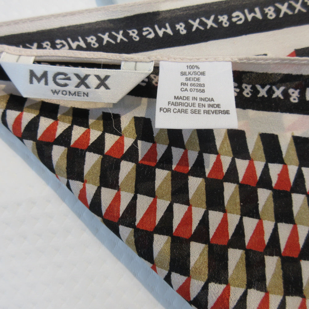 MEXX Geometric Silk Scarf - Small 21" Square - 5395