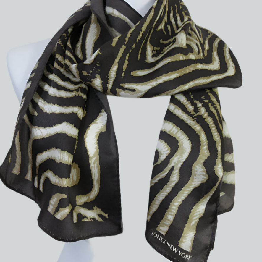 Jones New York Designer Silk Scarf - Long - 5529