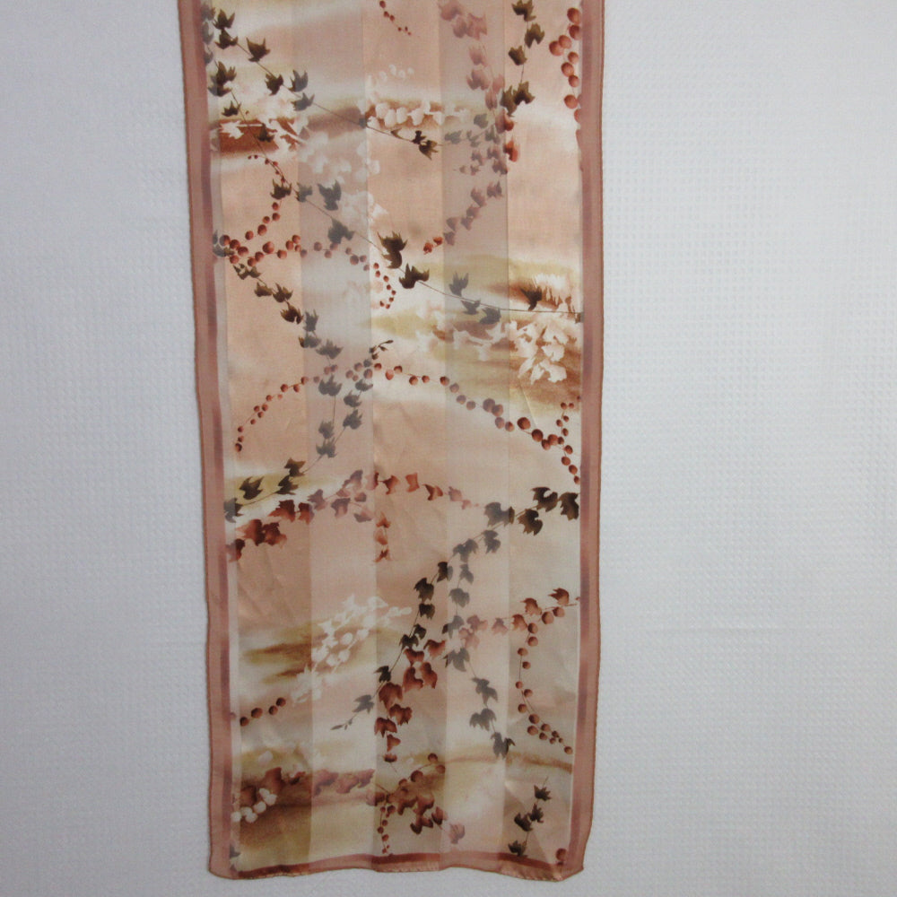 Anne Klein Vintage Designer Leaves Silk Scarf - Long - 5532