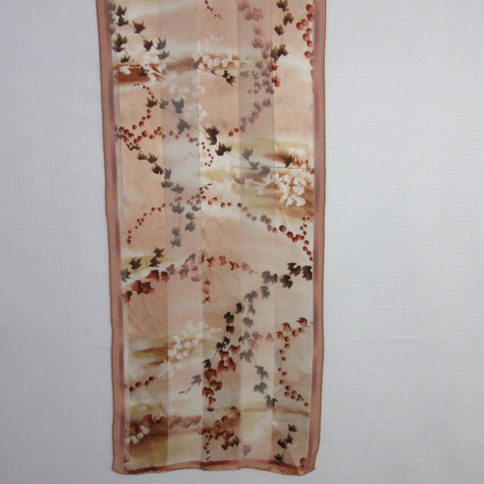 Anne Klein Vintage Designer Leaves Silk Scarf - Long - 5532