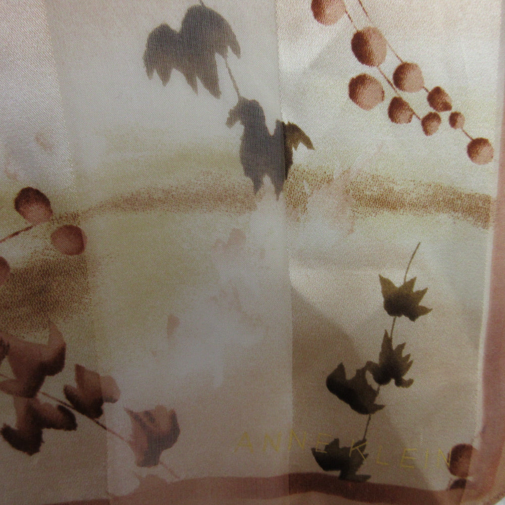 Anne Klein Vintage Designer Leaves Silk Scarf - Long - 5532