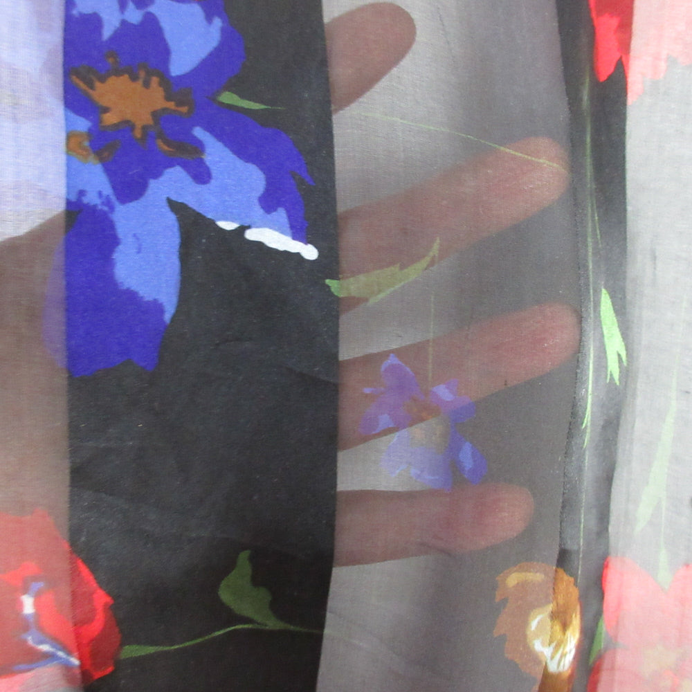 Bill Blass Designer Floral Silk Scarf - Long - 5533