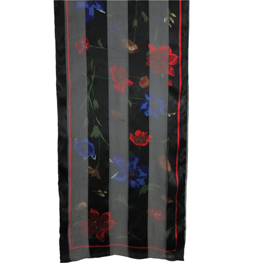 Bill Blass Designer Floral Silk Scarf - Long - 5533