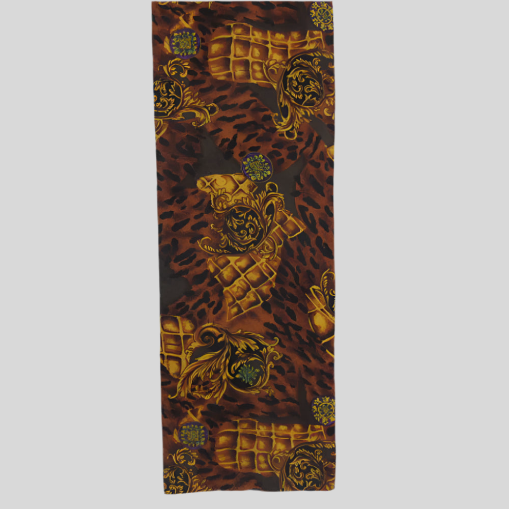 Animal Print Silk Scarf - Long - 4454