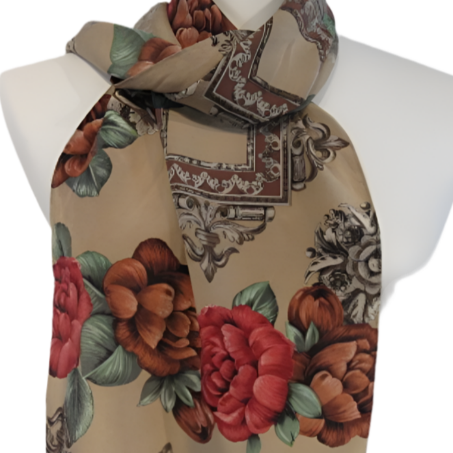 Jones New York Designer Silk Scarf - Long - 5336