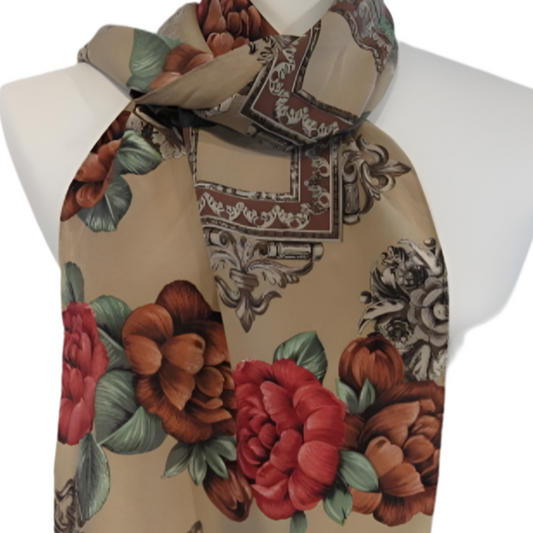Jones New York Designer Silk Scarf - Long - 5336