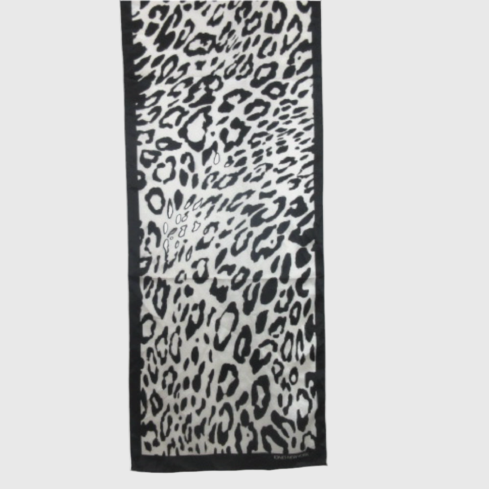 Jones New York Snow Leopard Silk Scarf - Long - 3775