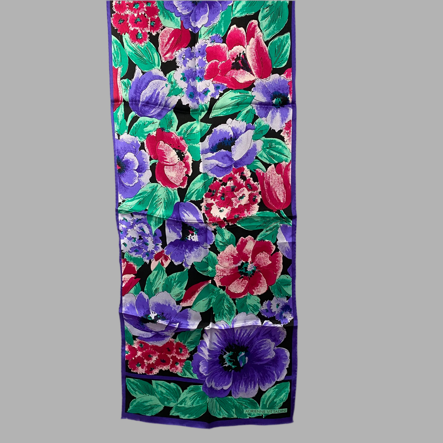 Adrienne Vittadini Floral Silk Scarf - Long - 3433