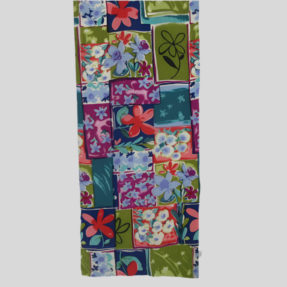 Floral Print Silk Scarf - Long – 4410