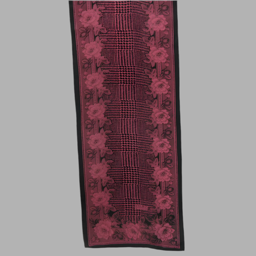ECHO Floral Houndstooth Silk Scarf - Long - 4339