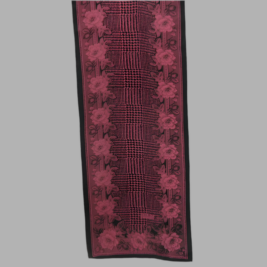 ECHO Floral Houndstooth Silk Scarf - Long - 4339
