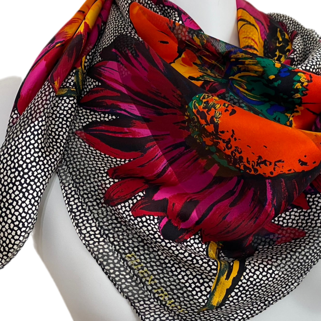 Ellen Tracy Floral Silk Scarf - Square – 5222