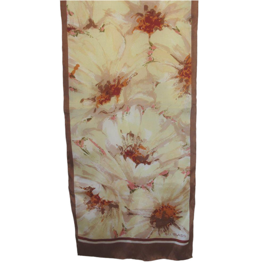 Bill Blass Floral Silk Scarf - Long - 5389