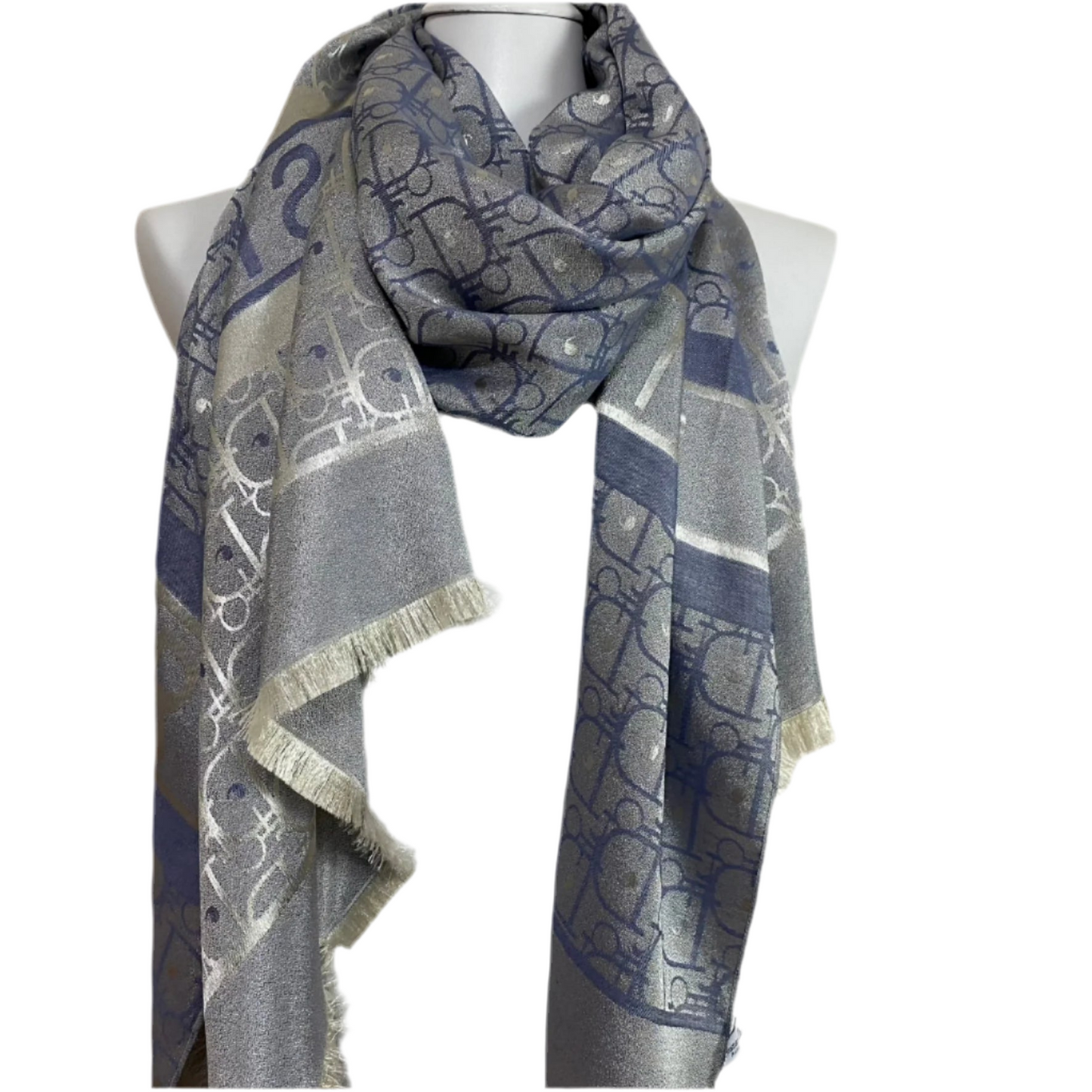CHRISTIAN DIOR Cashmere Silk Scarf - Monogram - 27" x 76" Long - 4989