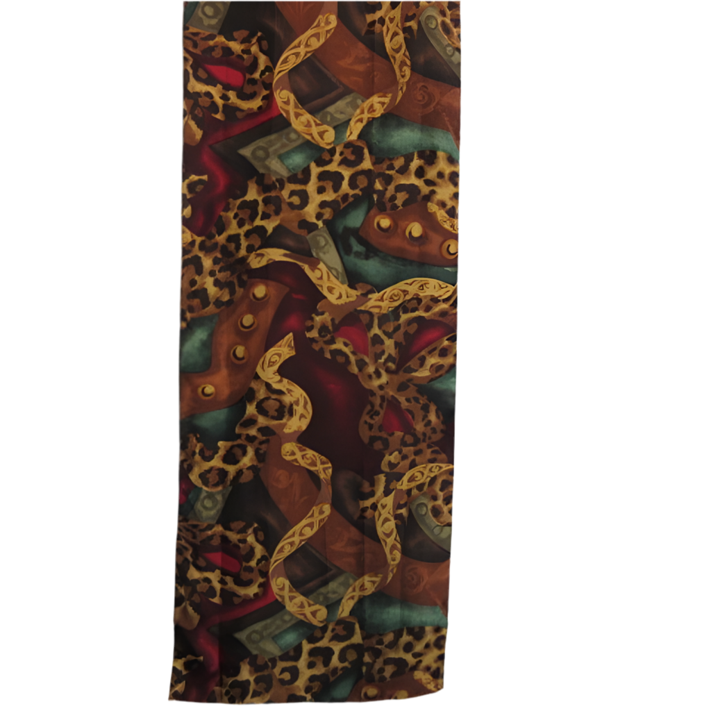 Animal Print Jewelry Design Silk Scarf - Long - 5343