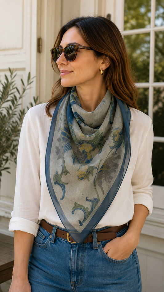 Giorgio Armani Silk Scarf - Elephant Art - 35" Square