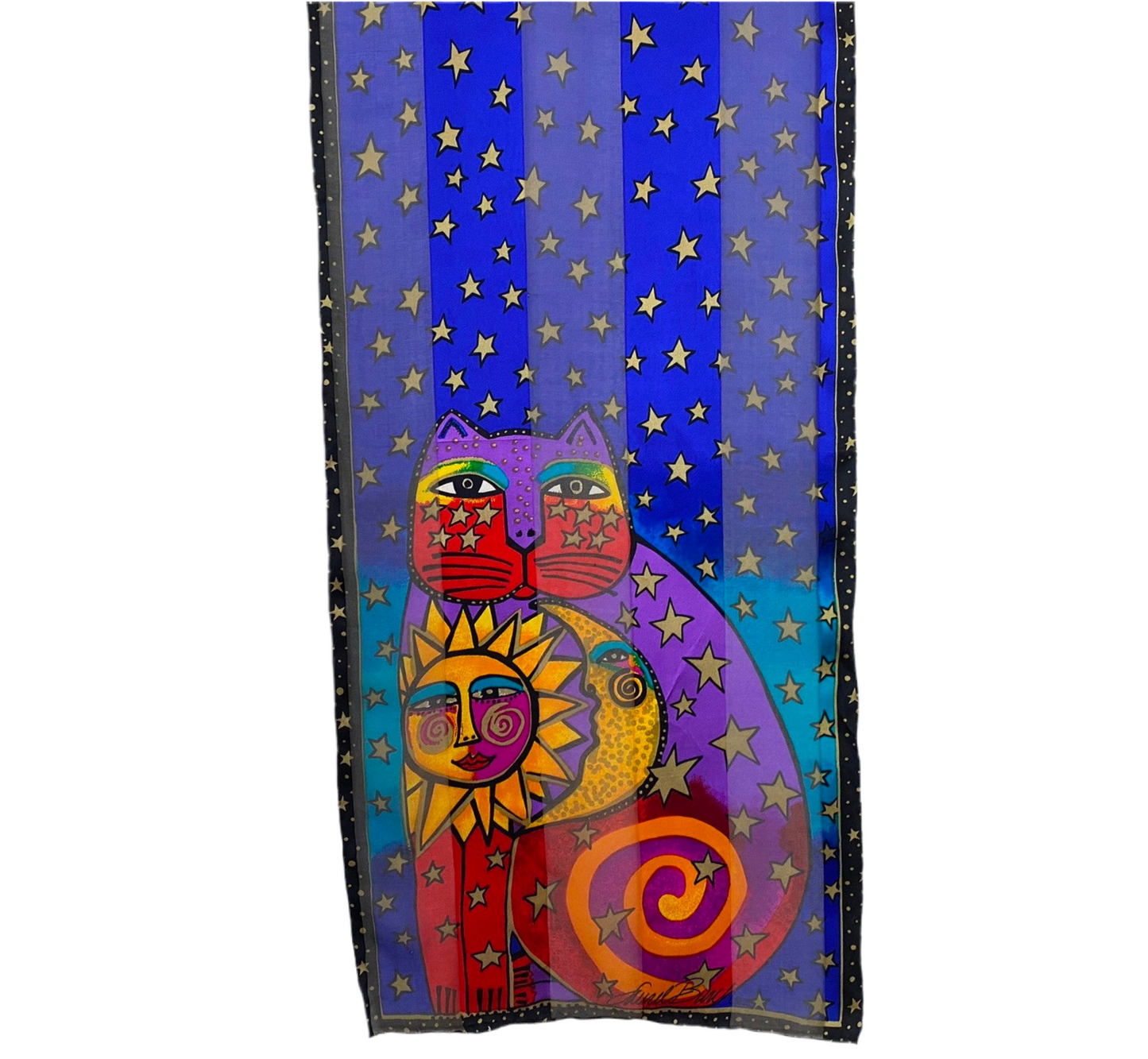 Laurel Burch Cats Silk Scarf - Long - 5109
