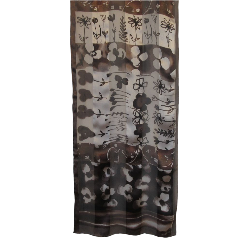 Bill Blass Designer Floral Silk Scarf - Long - 5391