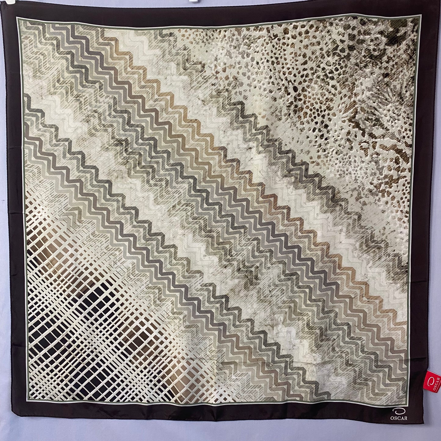 Oscar de la Renta Animal Print Silk Scarf - 34" Square - 5380