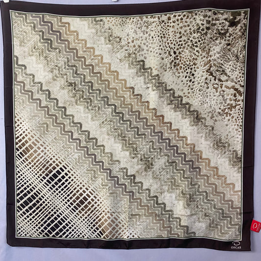 Oscar de la Renta Animal Print Silk Scarf - 34" Square - 5380