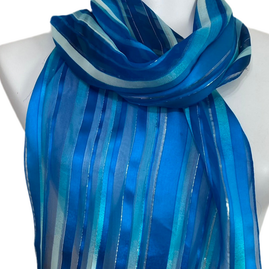 Bill Blass Geometric Silk Scarf - Long - 5233