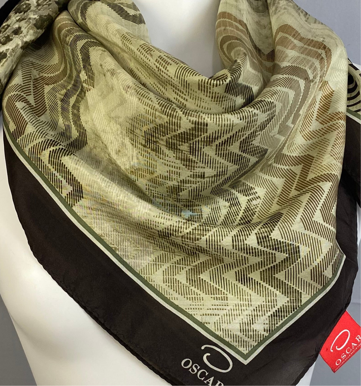 Oscar de la Renta Animal Print Silk Scarf - 34" Square - 5380