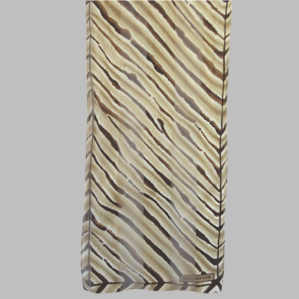 Jones New York Animal Print Silk Scarf - Long - 5311