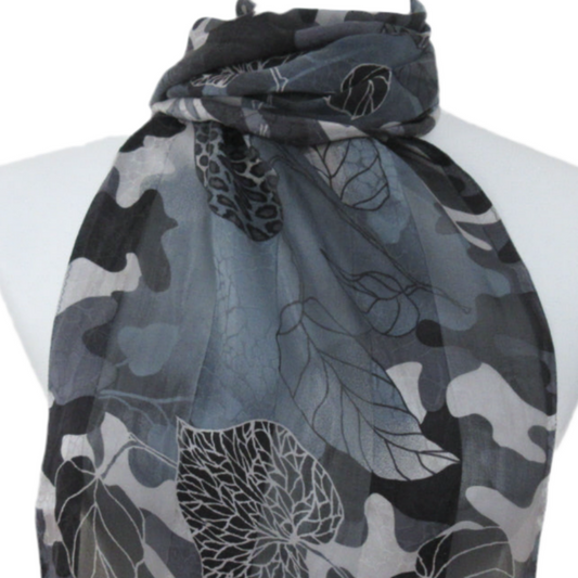 Jones New York Leaves Silk Scarf - Long - 5408